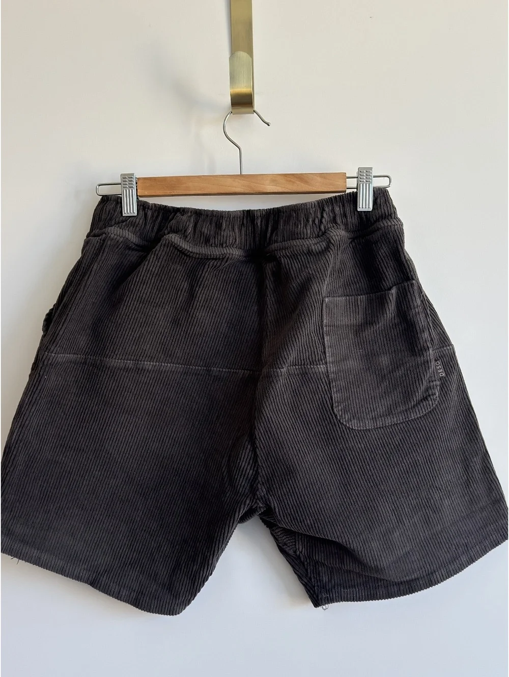 DESO Corduroy Shorts Large Gray Made in USA Stretch Cotton Utility Casual Large